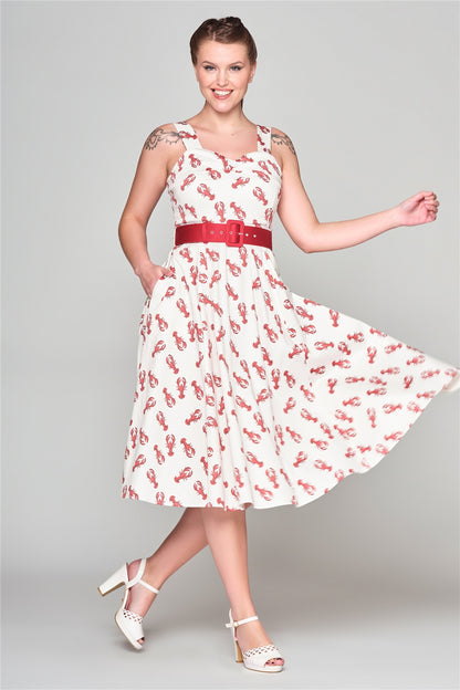 Emmie Rock Lobster Flared Dress by Collectif