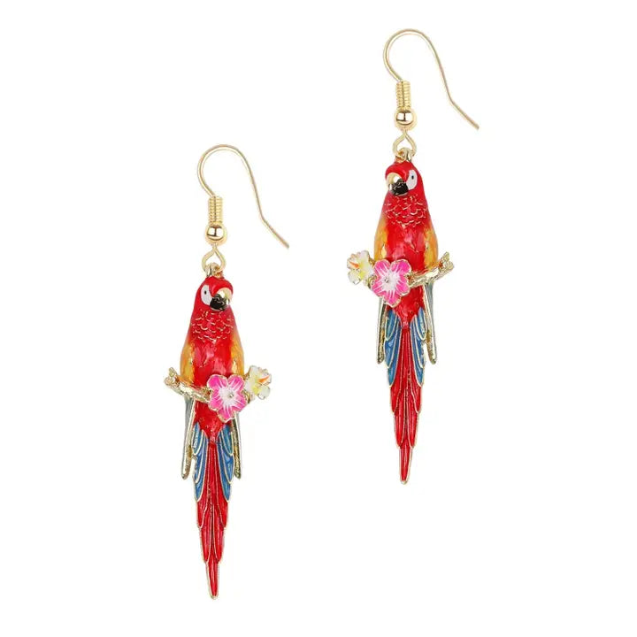 Parrot Drop Earrings by Bill Skinner