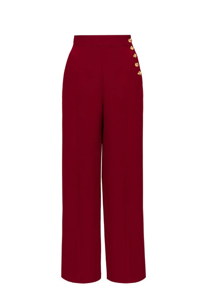 Ginger 50s Trousers in Red by Hell Bunny