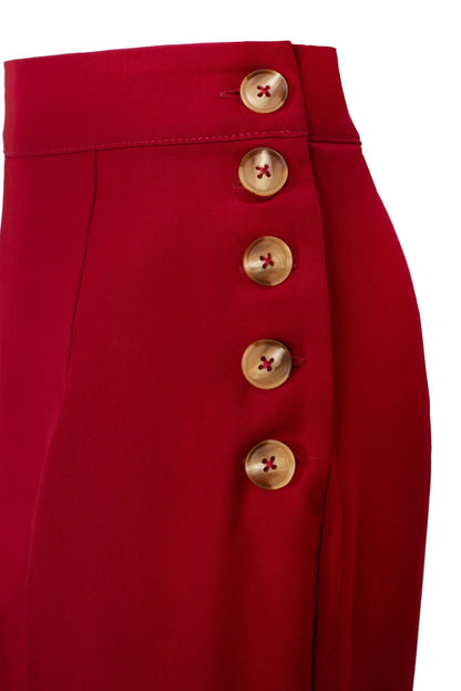 Ginger 50s Trousers in Red by Hell Bunny