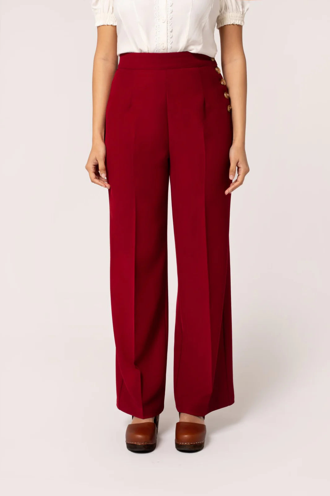 Ginger 50s Trousers in Red by Hell Bunny