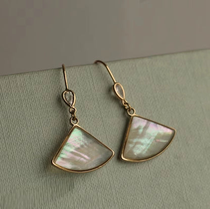 Abalone Pearl Fan Earrings