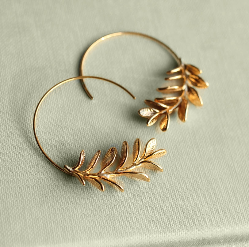 Rosemary Botanical Leaf Hoops