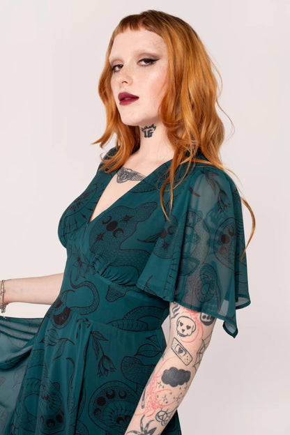 Venom Midi Dress by Hell Bunny