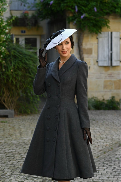 Gracie Grey Swing Coat by Hearts and Roses
