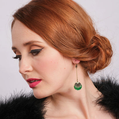 Art Deco Disc Drop Earring by Lovett & Co