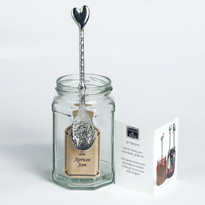 Pewter Heart Jam Jar Spoon by Glover & Smith