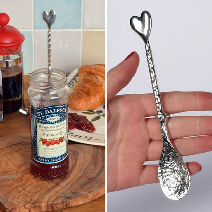 Pewter Heart Jam Jar Spoon by Glover & Smith