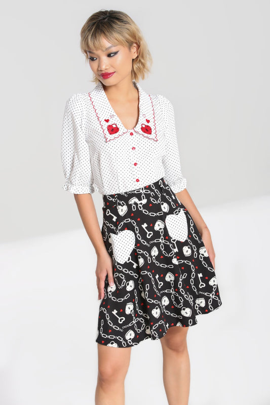 Heart Lock-minikjol från Hell Bunny