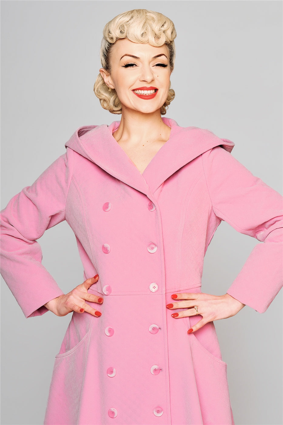 Heather Quilted-Velvet Hooded Coat by Collectif