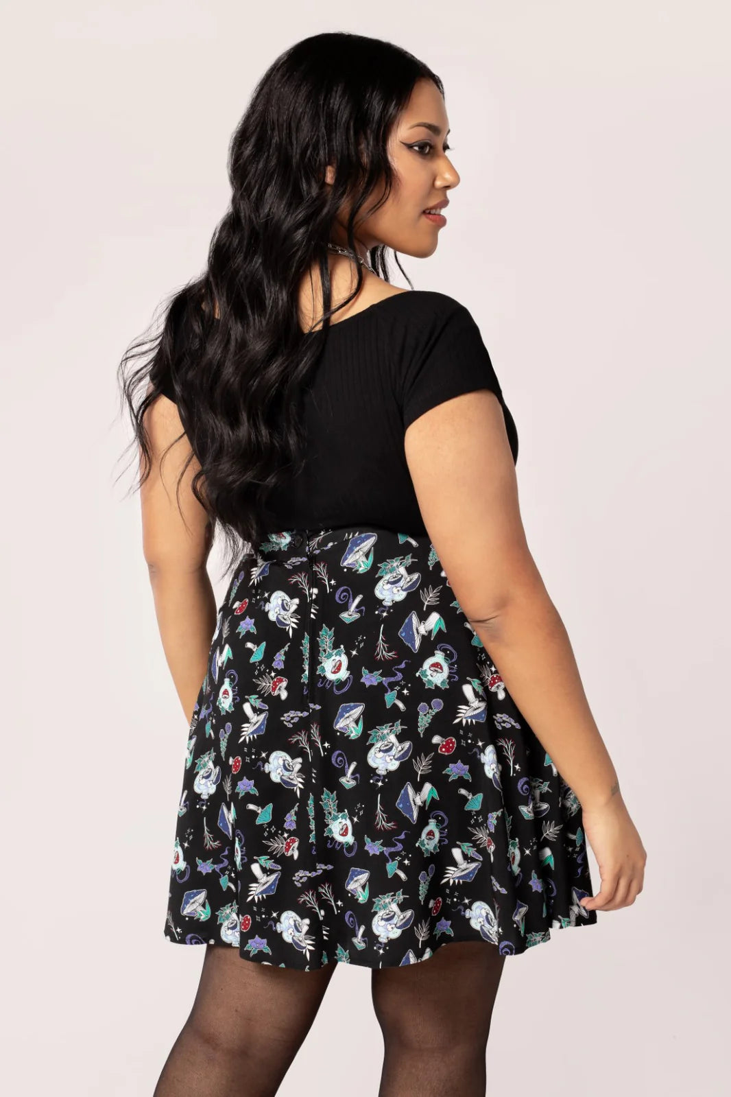 Amanita Mushroom Print Skirt by Hell Bunny