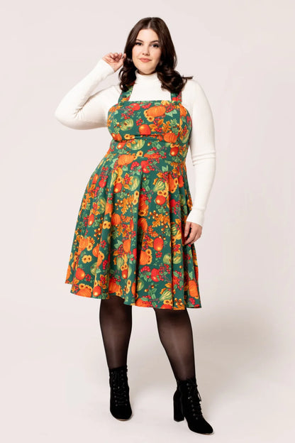 Autumn Pinafore Dress by Hell Bunny