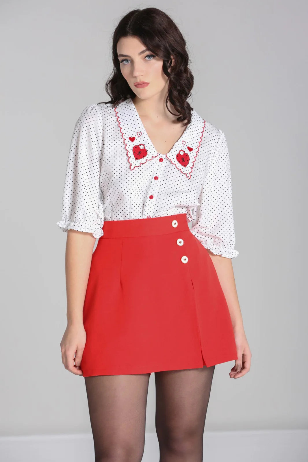 Cooper Retro Red Skorts by Hell Bunny