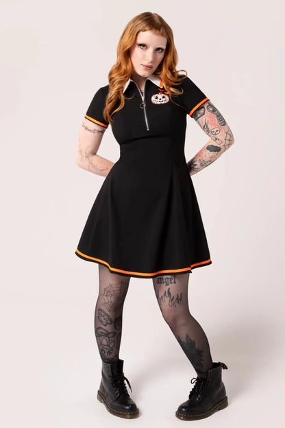 Jack O Lantern Mini Dress by Hell Bunny