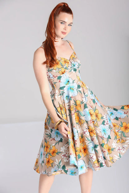 Pattaya Floral Mid Dress by Hell Bunny