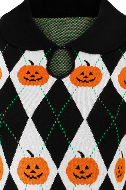 Pumpkin Head Knit Top by Hell Bunny