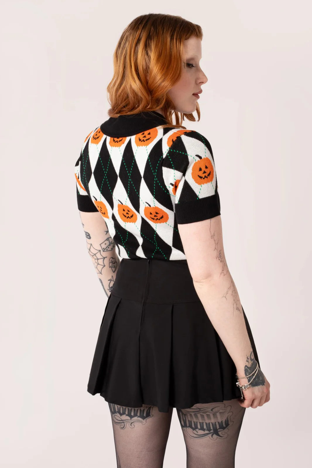 Pumpkin Head Knit Top by Hell Bunny