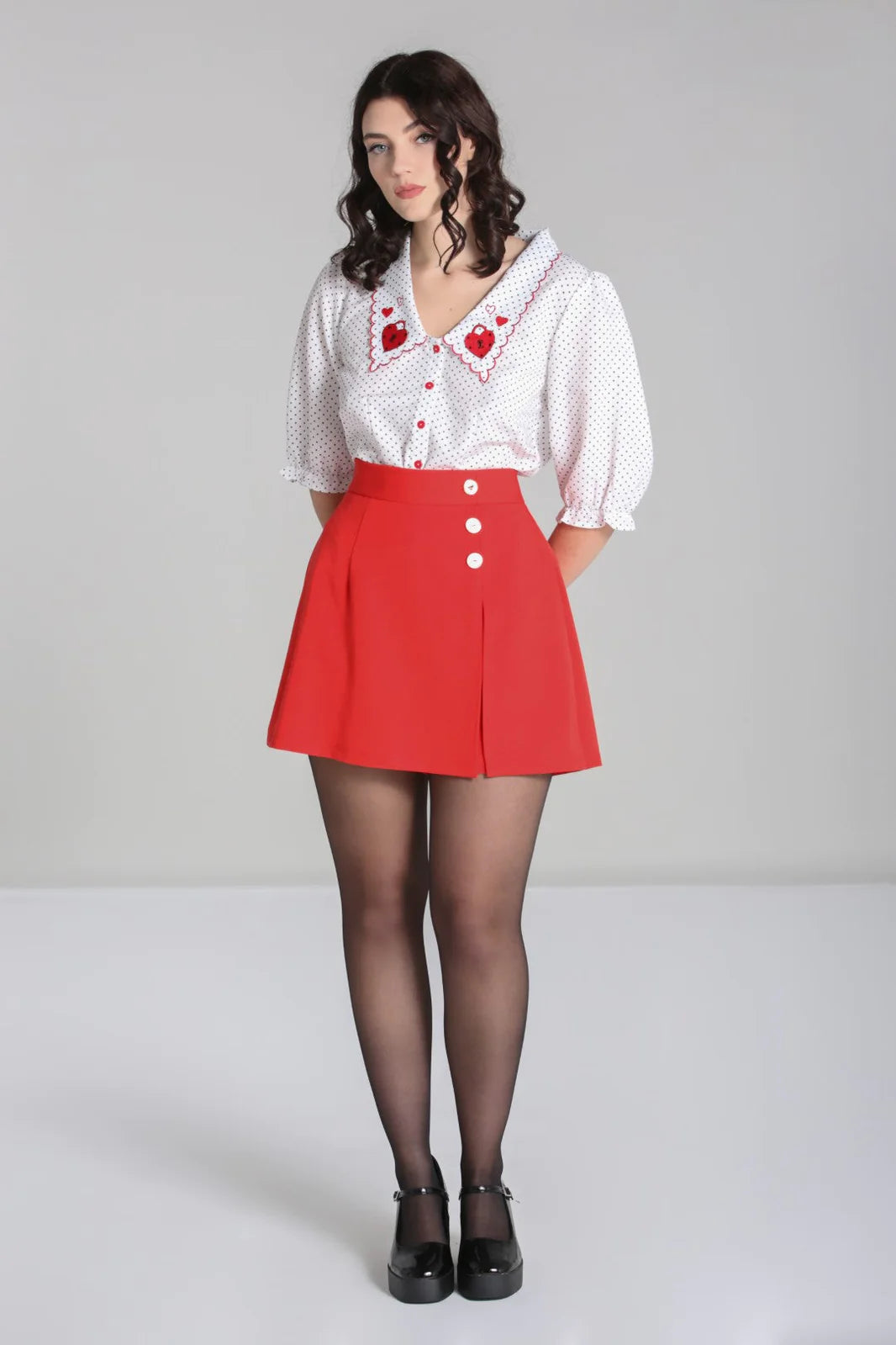 Cooper Retro Red Skorts by Hell Bunny