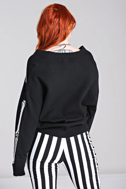 Skeleton Cardigan White/Black by Hell Bunny