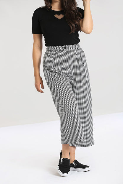 Harvey Houndstooth Culottes by Hell Bunny