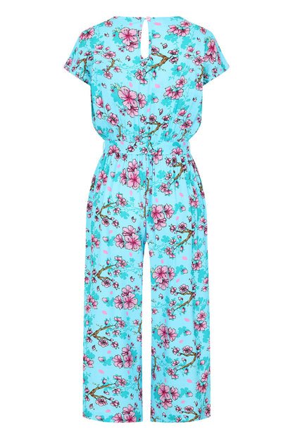 Louella Cherry Blossom Jumpsuit by Hell Bunny