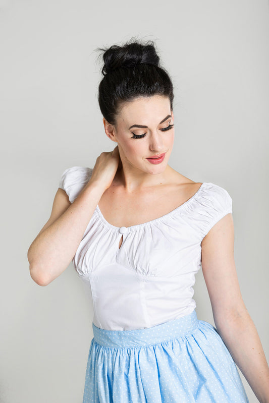 Melissa White Top by Hell Bunny