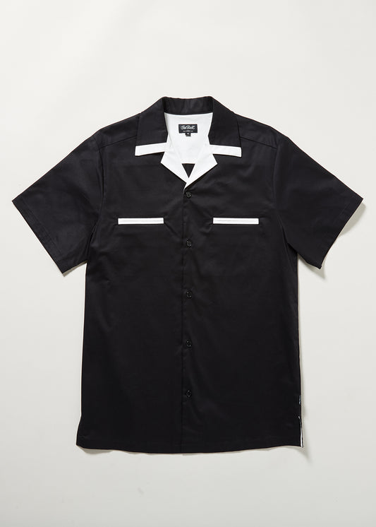 Donnie Bowling Shirt in Black/White by Chet Rock