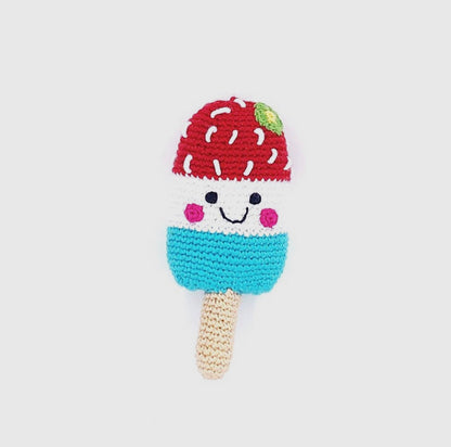 Handmade Crochet Fairtrade Friendly Ice Cream Rattle