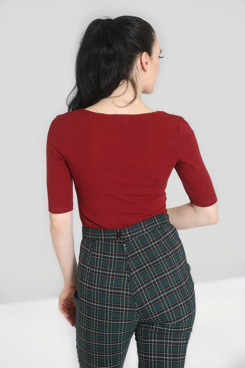 Philippa Top in Burgundy by Hell Bunny