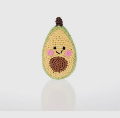 Handmade Crochet Fairtrade Friendly Avocado Rattle