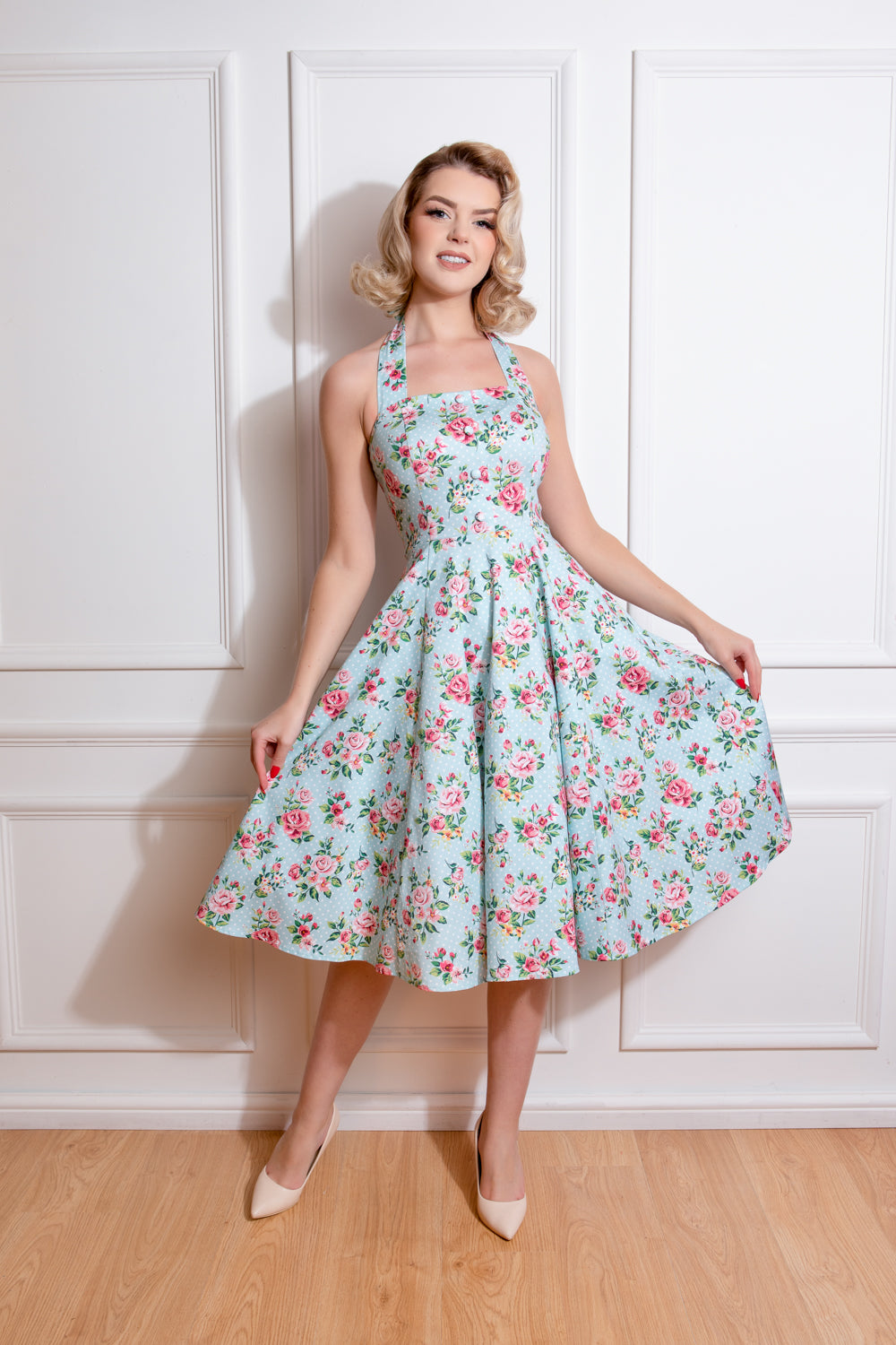 Heidi Floral Swing Dress by Hearts & Roses London