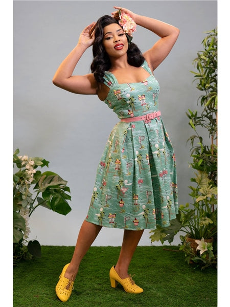 motel green floral dress Eviaso Midi Dress in Ditsy Mix Floral Green