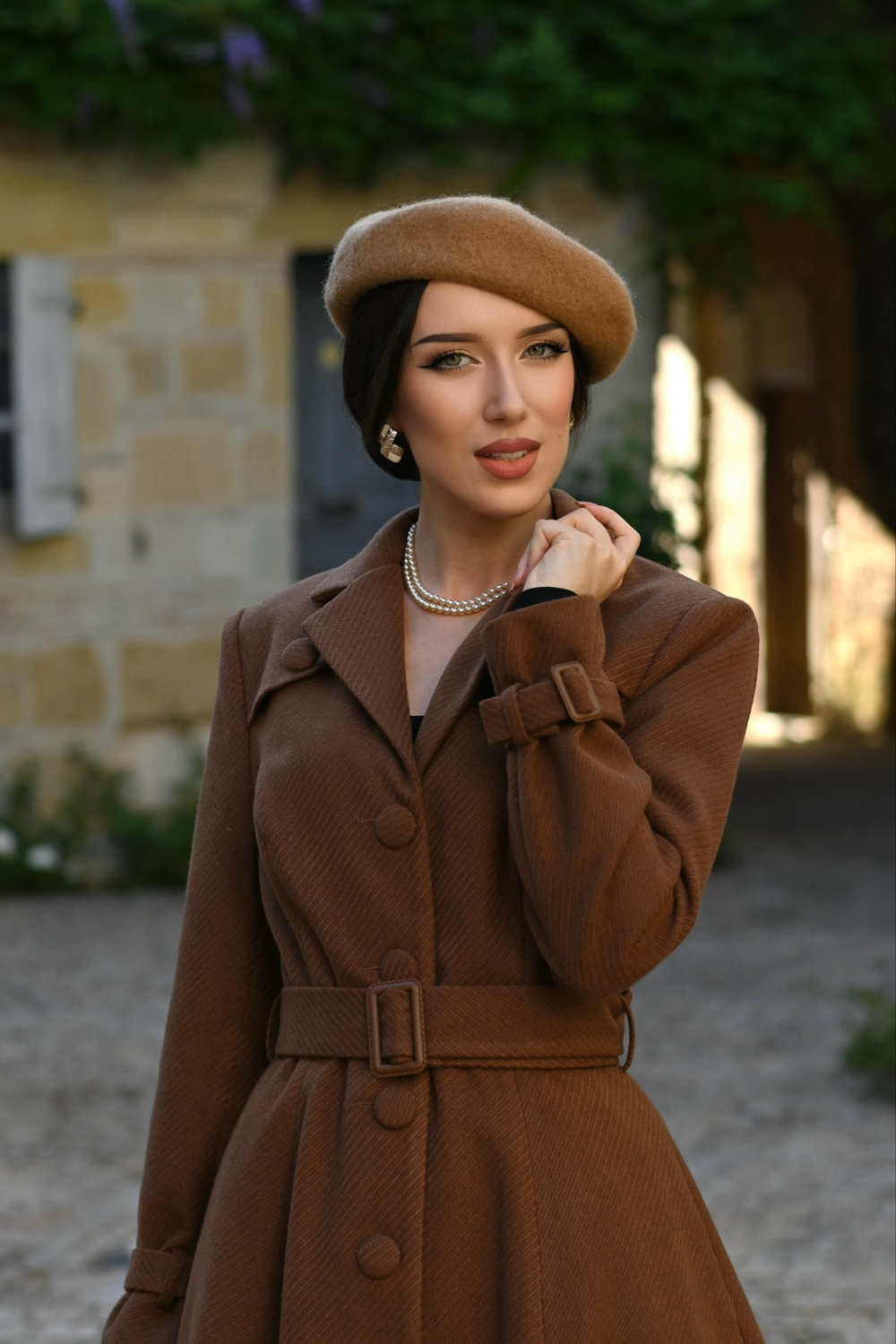 Isabella Brown Swing Coat by Hearts and Roses