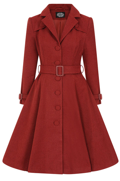 Isabella Swing Coat in Terracotta by Hearts and Roses