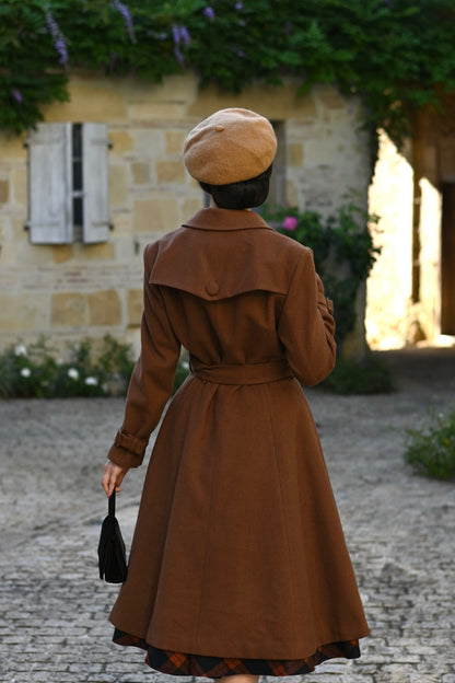 Isabella Brown Swing Coat by Hearts and Roses