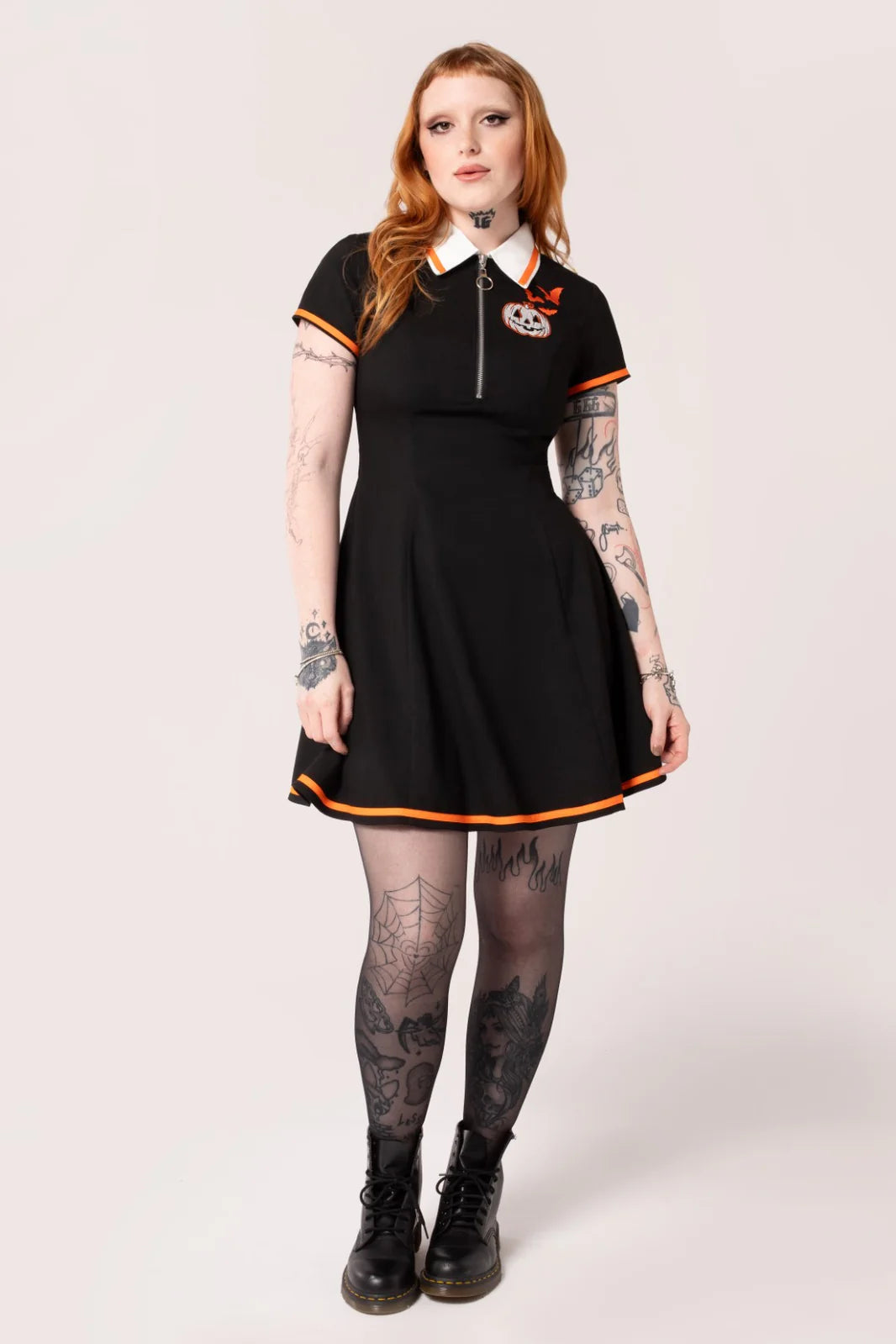 Jack O Lantern Mini Dress by Hell Bunny