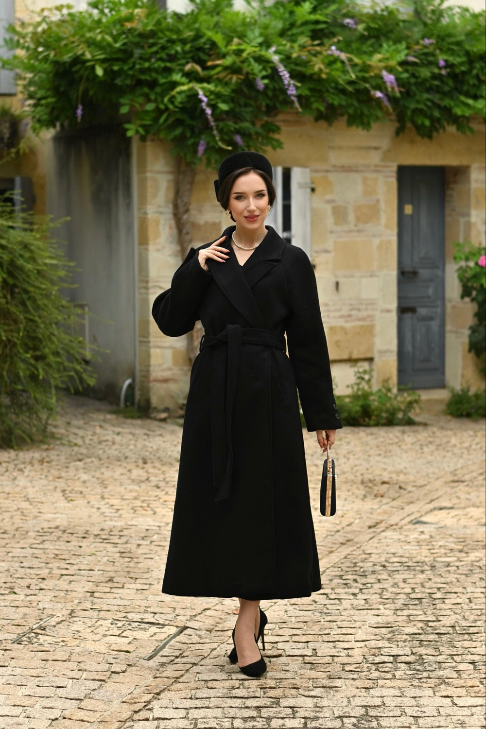Janelle Black Coat by Hearts and Roses
