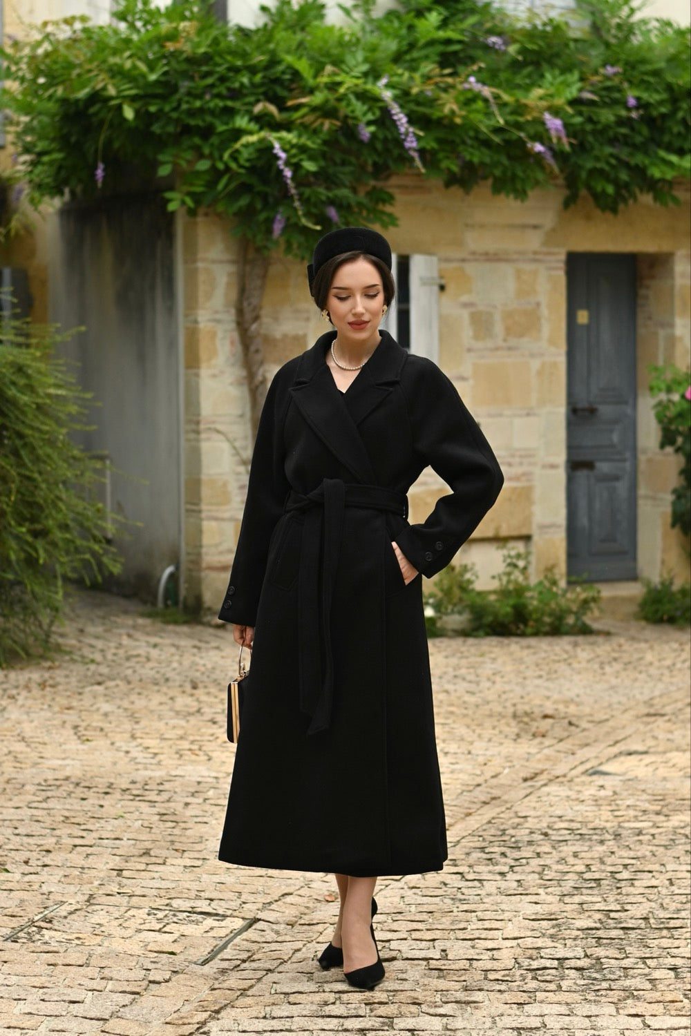 Janelle Black Coat by Hearts and Roses