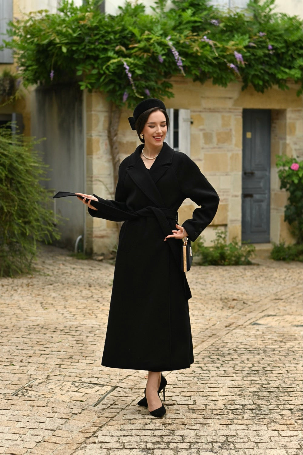 Janelle Black Coat by Hearts and Roses