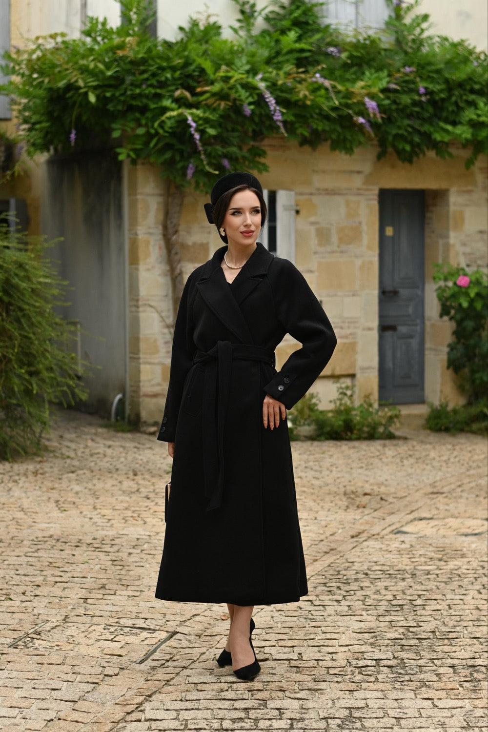 Janelle Black Coat by Hearts and Roses