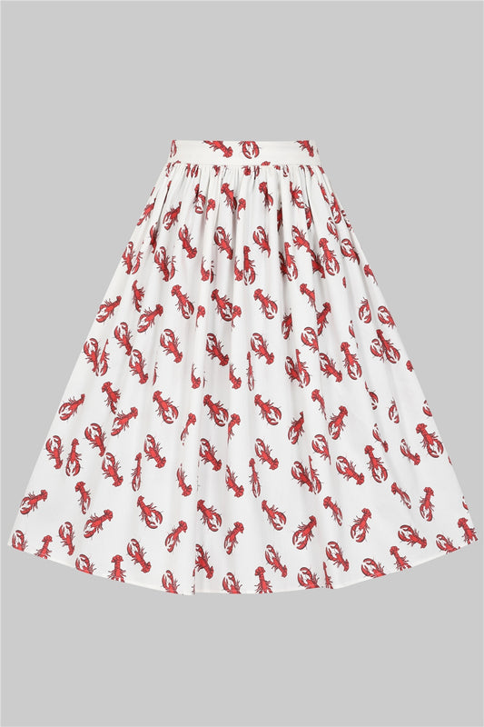 Jasmine Rock Lobster Swing Skirt by Collectif