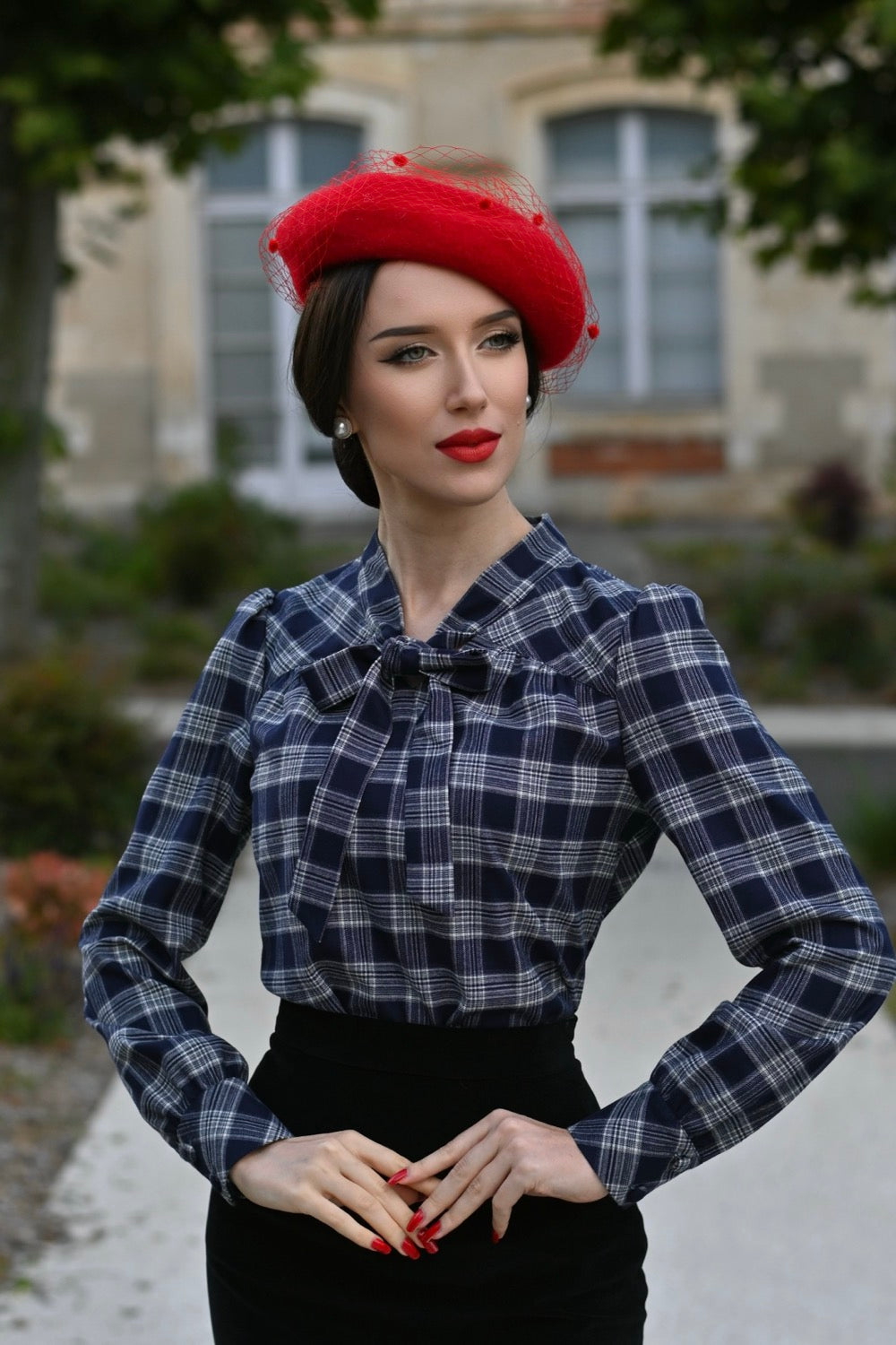 Jemima Tartan Blouse by Hearts and Roses