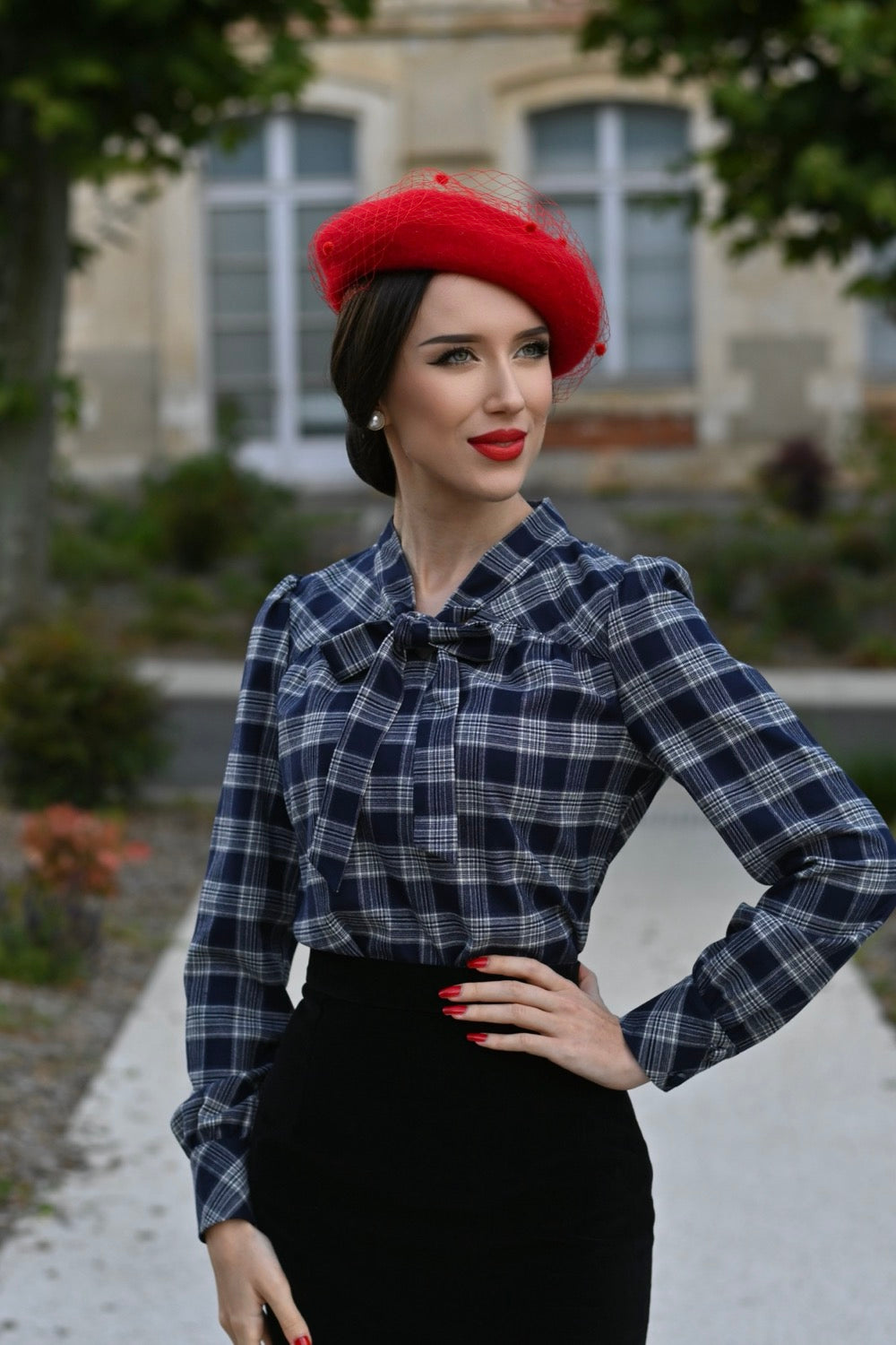 Jemima Tartan Blouse by Hearts and Roses