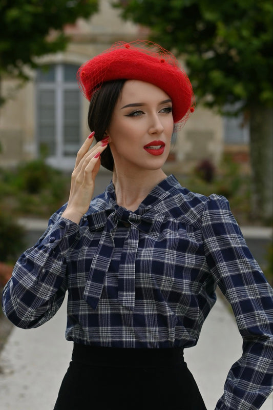 Jemima Tartan Blouse by Hearts and Roses