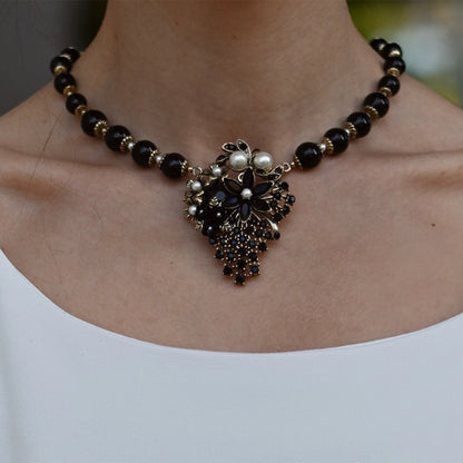Jet Miriam Haskell Inspired Necklace by Lovett & Co