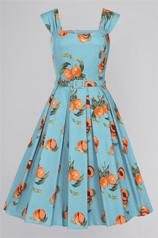 Jill Vintage Peaches Swing Dress by Collectif