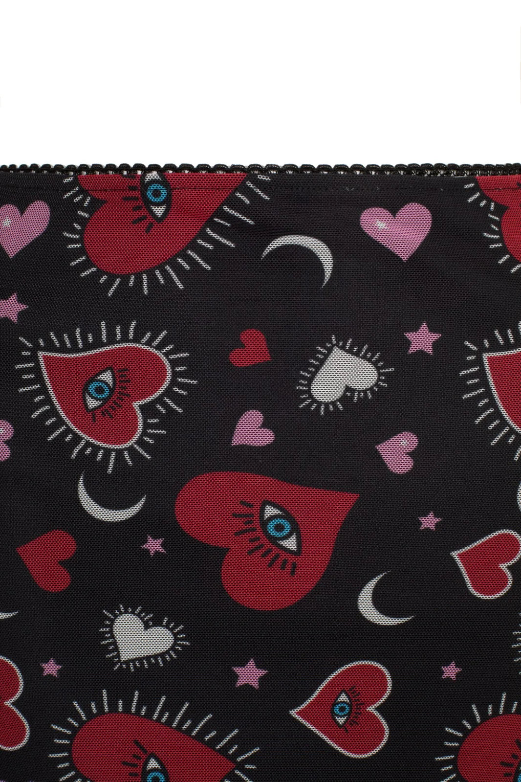 Kate Heart Print Mesh Pencil Skirt by Hell Bunny