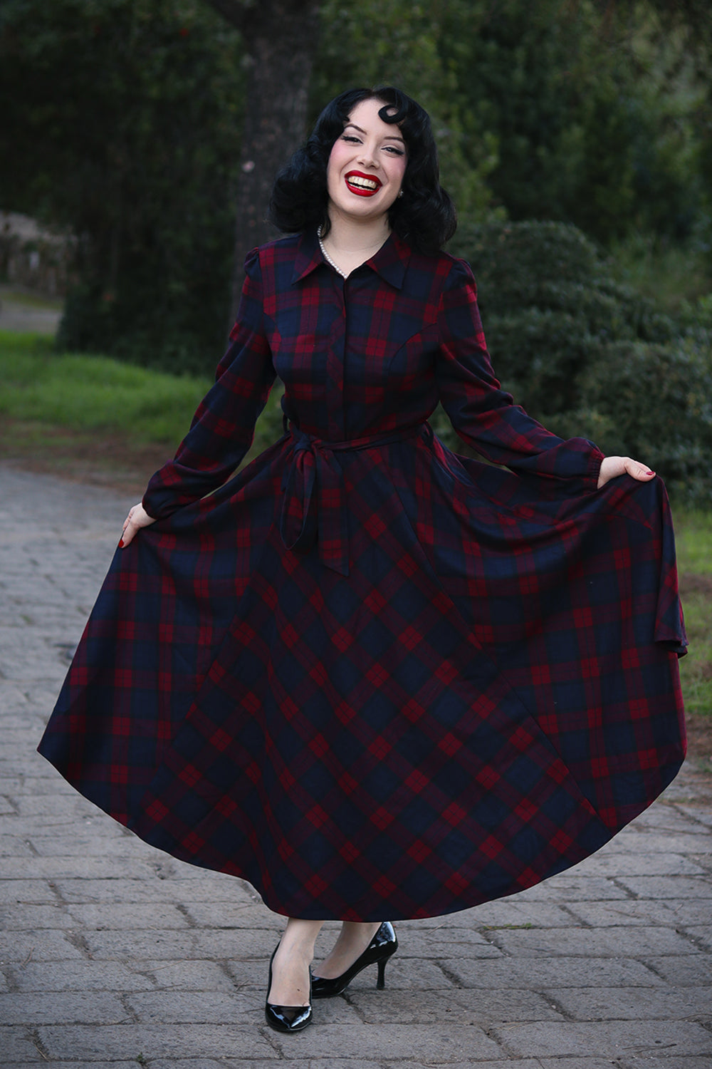 Kim Tartan Swing Dress by Hearts and Roses