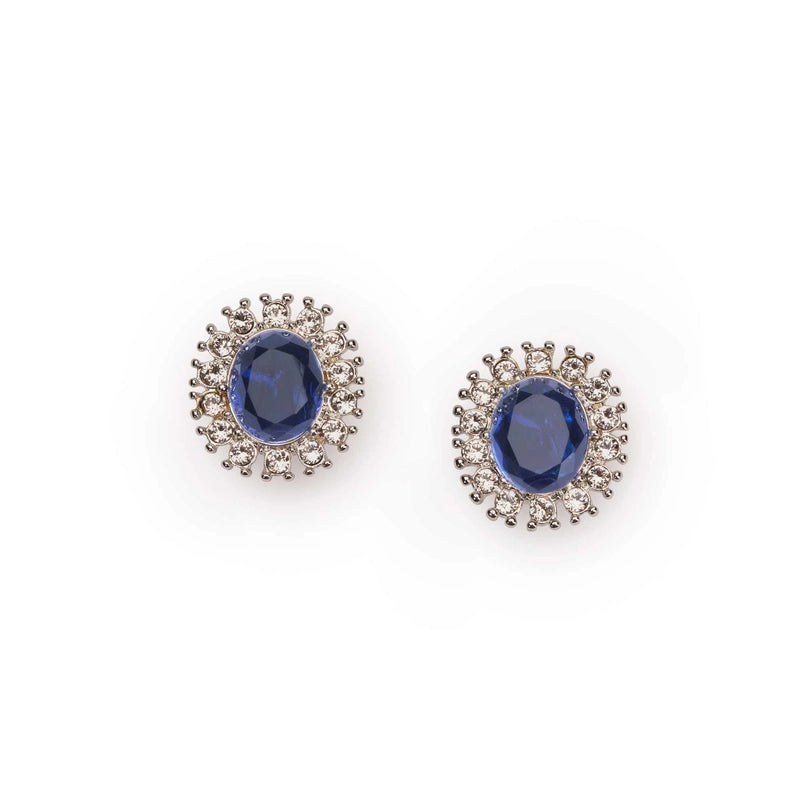 Princess Diana Sapphire Crystal Stud Earrings by Lovett & Co