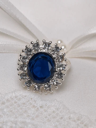 Lady Diana Sapphire and Crystal Stone Ring by Lovett & Co